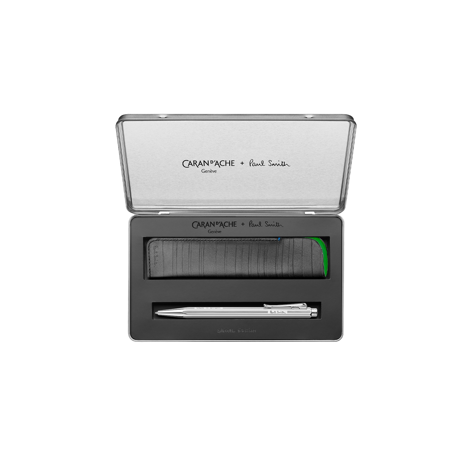 Caran D'Ache Ecridor PAUL SMITH Limited Edition Ballpoint and Leather Pouch Gift Set view 2