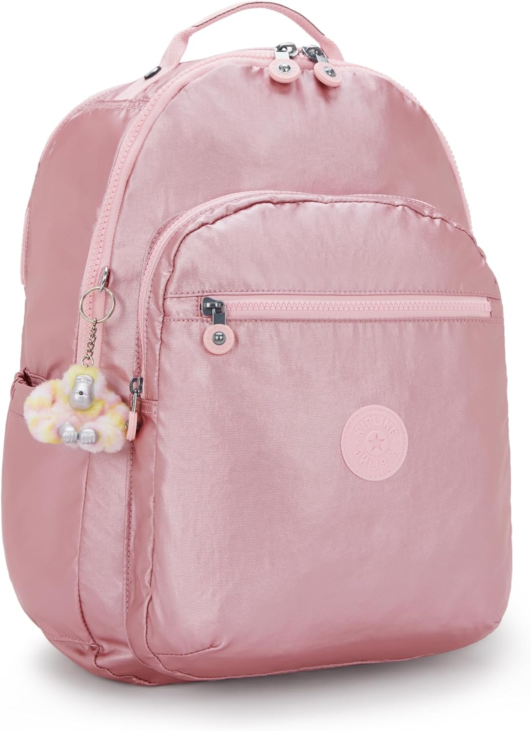 Kipling Seoul Extra Large 17" Laptop Backpack VIP Bronze Pink Metallic view 2
