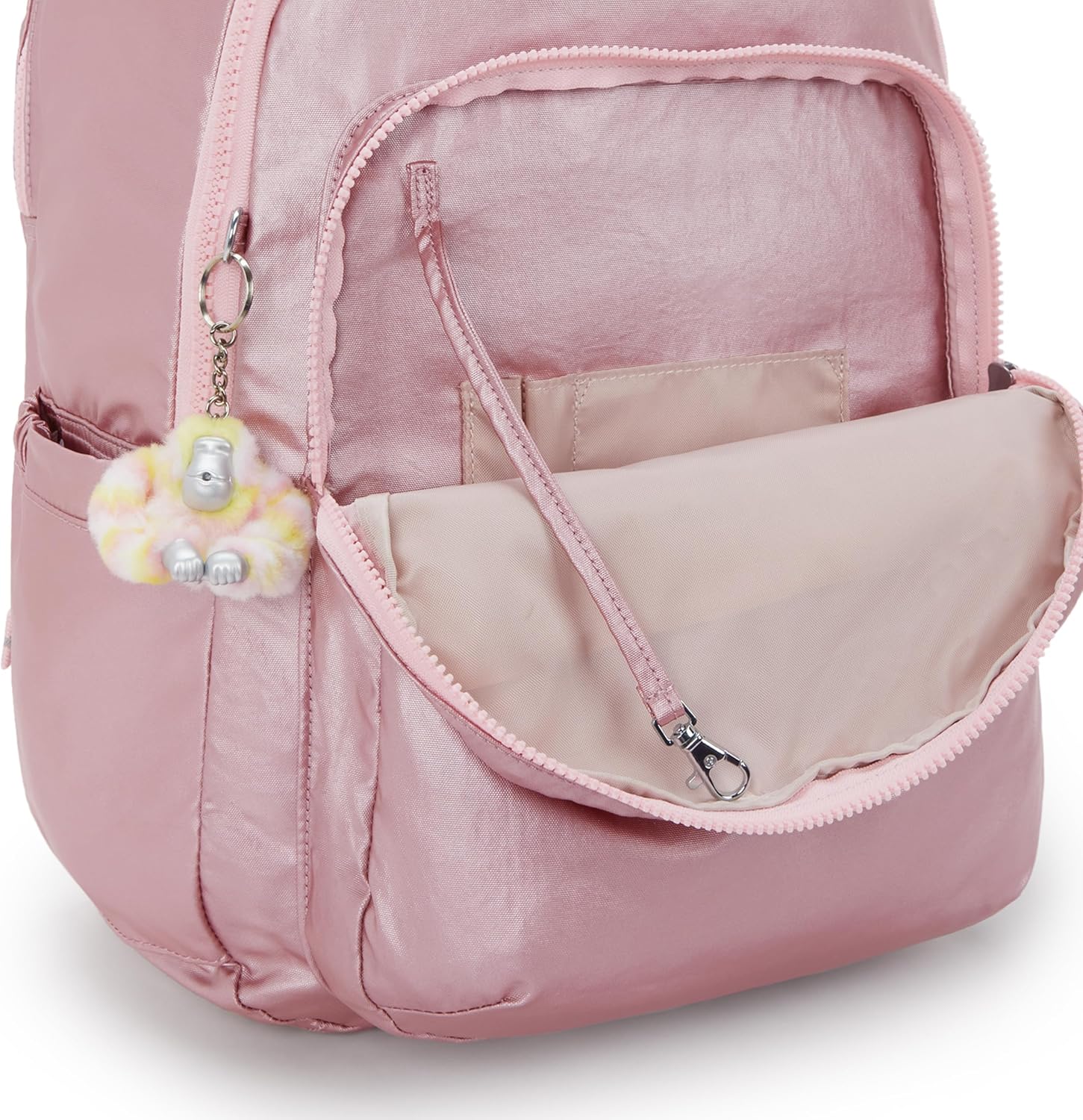 Kipling Seoul Extra Large 17" Laptop Backpack VIP Bronze Pink Metallic view 5