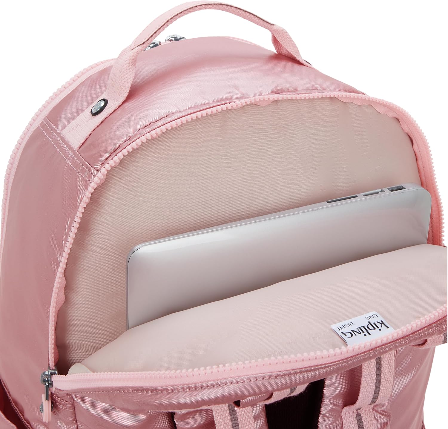 Kipling Seoul Extra Large 17" Laptop Backpack VIP Bronze Pink Metallic view 6